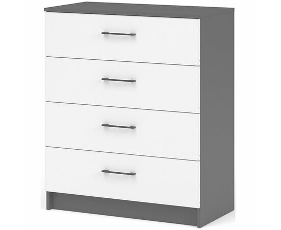 Комод «Чикаго» 4ящ Антрацит/Белый, изображение 2 | Интернет магазин мебели и декора LifeDekor