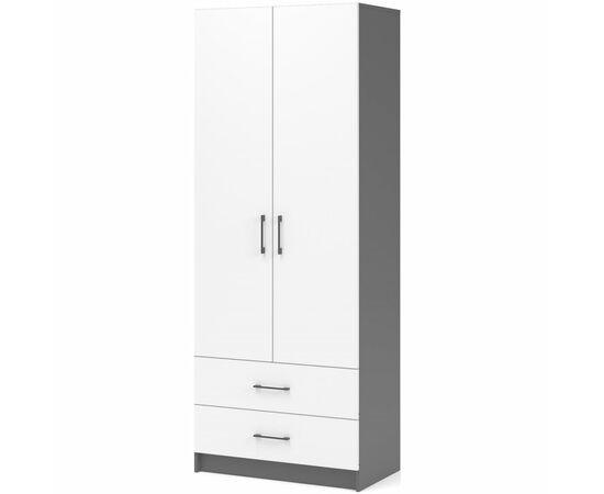 Шкаф «Чикаго» 2д2ящ Антрацит/Белый, изображение 2 | Интернет магазин мебели и декора LifeDekor