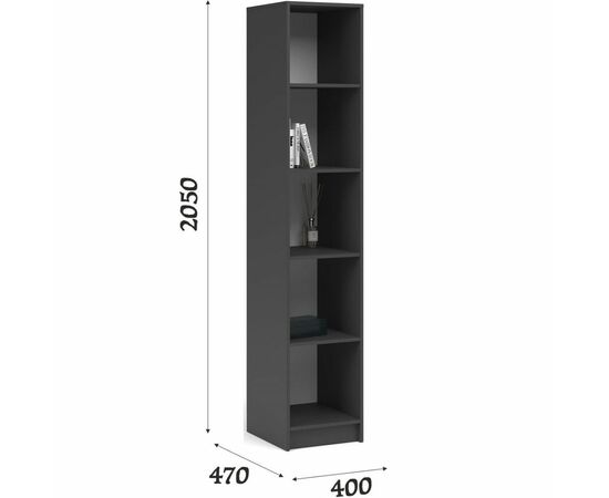 Стеллаж «Чикаго» 40 Антрацит, изображение 3 | Интернет магазин мебели и декора LifeDekor