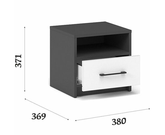 Тумба «Чикаго» (2 шт) Антрацит/Белый, изображение 3 | Интернет магазин мебели и декора LifeDekor
