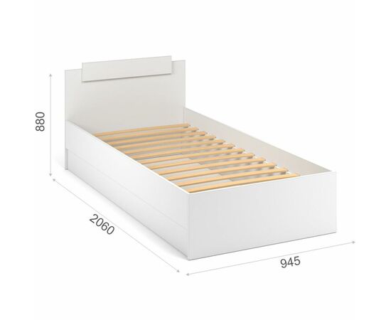 Кровать «Чикаго» 90 настил ЛДСП, Антрацит/Белый, изображение 3 | Интернет магазин мебели и декора LifeDekor