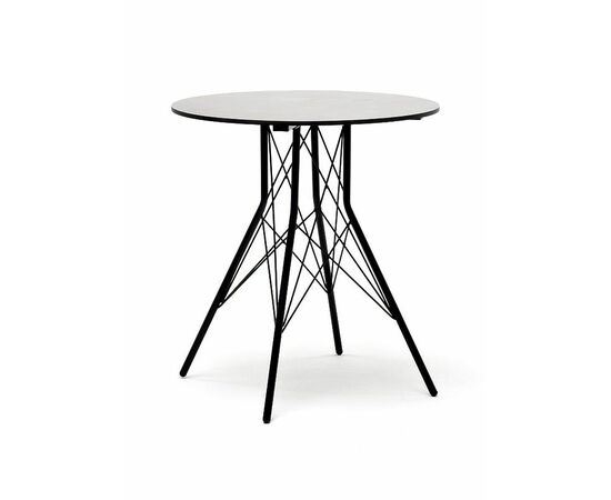 "Конте" интерьерный стол из HPL круглый Ø70см, цвет "серый гранит" | Интернет магазин мебели и декора LifeDekor