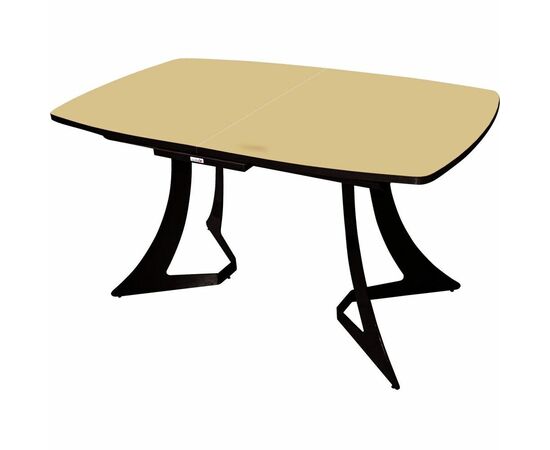 Стол «Милан» ПМ бежевый, каркас черный, изображение 2 | Интернет магазин мебели и декора LifeDekor