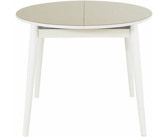 Стол «Ривьера» круг стекло капучино, белый прямые, изображение 3 | Интернет магазин мебели и декора LifeDekor