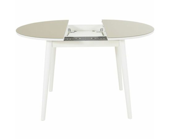 Стол «Ривьера» круг стекло капучино, белый прямые, изображение 4 | Интернет магазин мебели и декора LifeDekor