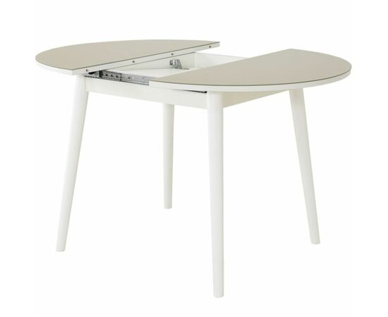 Стол «Ривьера» круг стекло капучино, белый прямые, изображение 6 | Интернет магазин мебели и декора LifeDekor