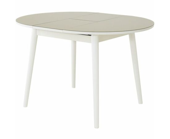 Стол «Ривьера» круг стекло капучино, белый прямые, изображение 7 | Интернет магазин мебели и декора LifeDekor