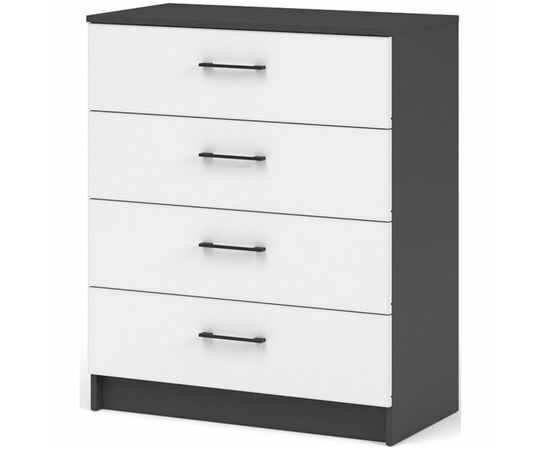 Комод «Чикаго» 4ящ Антрацит/Белый | Интернет магазин мебели и декора LifeDekor
