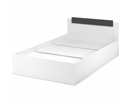 Кровать «Чикаго» 120 настил ЛДСП, Антрацит/Белый | Интернет магазин мебели и декора LifeDekor