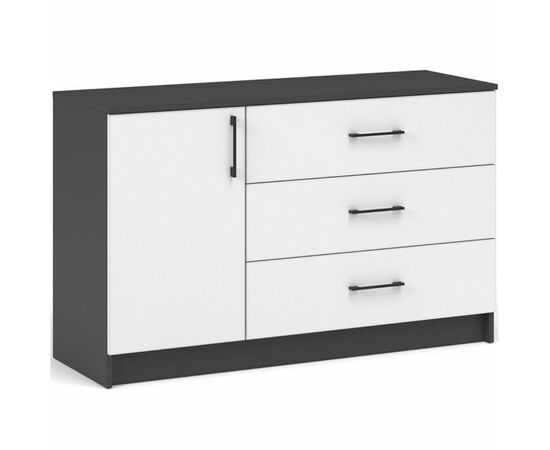 Комод «Чикаго» 1д3ящ Антрацит/Белый | Интернет магазин мебели и декора LifeDekor
