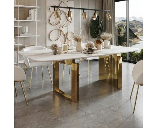 Стол обеденный Liam 200, керамика матовая белая | Интернет магазин мебели и декора LifeDekor