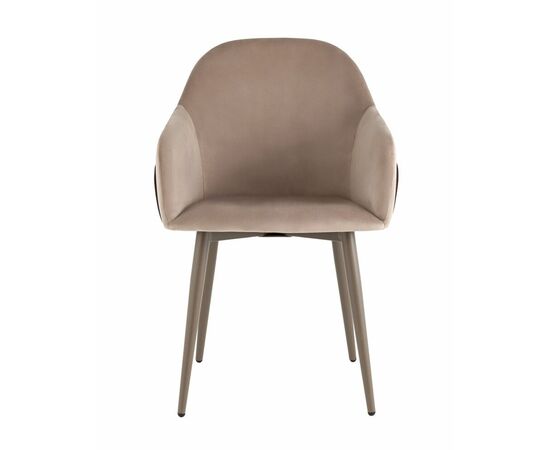 Стул Новел New велюр серо-коричневый, ножки бежево-серые, изображение 2 | Интернет магазин мебели и декора LifeDekor