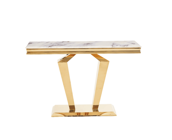Стол-консоль Адамант IST-804,120х40х78 см, небесный белый/золотой, изображение 2 | Интернет магазин мебели и декора LifeDekor