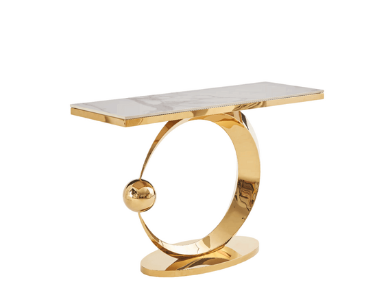 Стол-консоль Дрим IST-800,120х40х78 см, белый бентли/золотой, изображение 4 | Интернет магазин мебели и декора LifeDekor