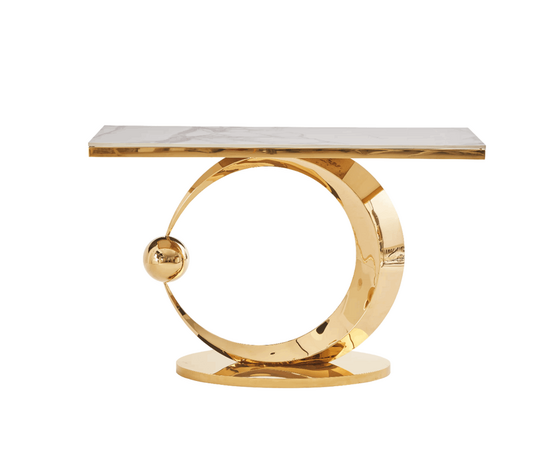 Стол-консоль Дрим IST-800,120х40х78 см, белый бентли/золотой | Интернет магазин мебели и декора LifeDekor