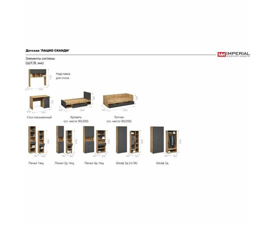 Пенал «Лацио Сканди» 2д1ящ, Вотан/Сканди графит, изображение 7 | Интернет магазин мебели и декора LifeDekor