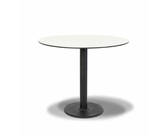 "Каффе" интерьерный стол из HPL круглый Ø70см, цвет молочный, изображение 2 | Интернет магазин мебели и декора LifeDekor