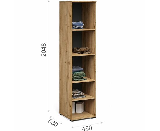 Пенал «Лацио Сканди» 1д ЛВ, Вотан/Сканди графит, изображение 3 | Интернет магазин мебели и декора LifeDekor