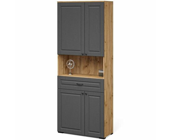 Пенал «Лацио Сканди» 4д1ящ, Вотан/Сканди графит, изображение 2 | Интернет магазин мебели и декора LifeDekor