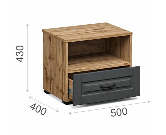 Тумба «Лацио Сканди», Вотан/Сканди графит, изображение 3 | Интернет магазин мебели и декора LifeDekor