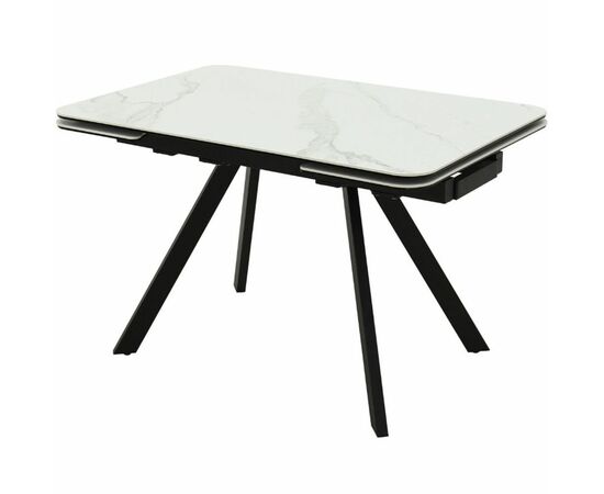 Стол «Leon» керамогранит Greys white, каркас черный, изображение 2 | Интернет магазин мебели и декора LifeDekor