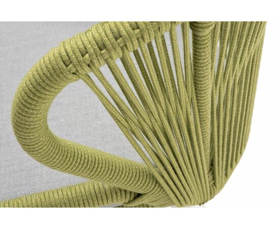 "Милан" стул плетеный из роупа, каркас алюминий светло-серый (RAL7035) муар, роуп салатовый меланж круглый, ткань светло-серая, изображение 6 | Интернет магазин мебели и декора LifeDekor