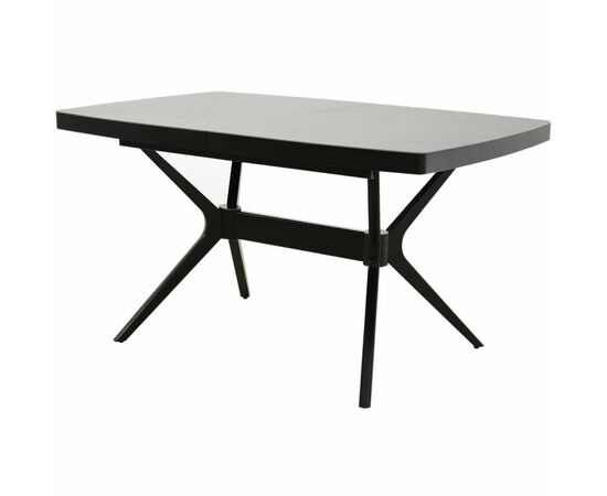 Стол «Оскар» 2м Керамика 140x90, Bayona Grey Natural, эмаль черная, изображение 2 | Интернет магазин мебели и декора LifeDekor