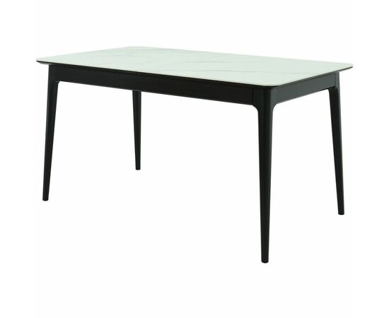 Стол «Плей» 140x80, керамика Greys white/черный, изображение 2 | Интернет магазин мебели и декора LifeDekor