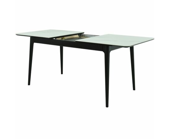 Стол «Плей» 140x80, керамика Greys white/черный, изображение 3 | Интернет магазин мебели и декора LifeDekor