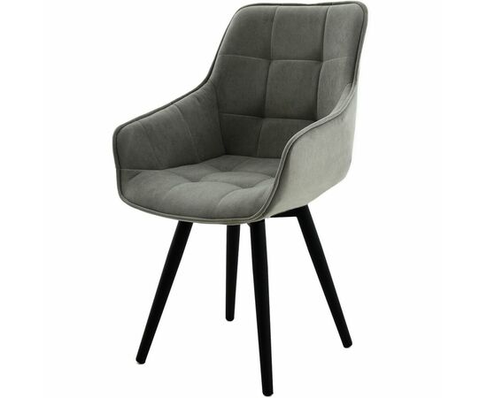 Стул «Торрес», велюр Бренди грей, каркас вращения черный, изображение 3 | Интернет магазин мебели и декора LifeDekor