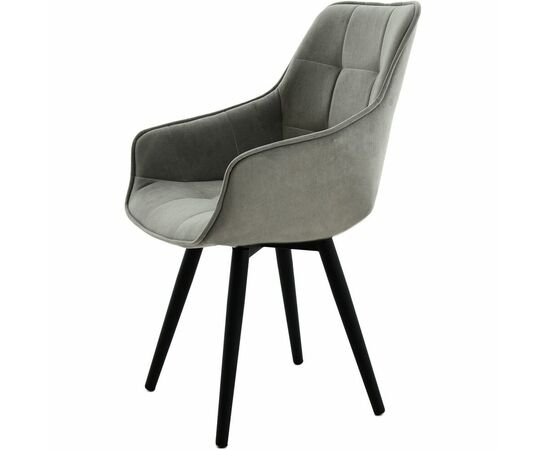 Стул «Торрес», велюр Бренди грей, каркас вращения черный, изображение 4 | Интернет магазин мебели и декора LifeDekor