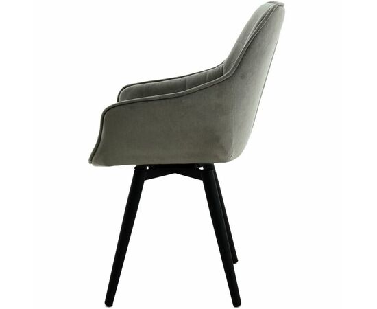 Стул «Торрес», велюр Бренди грей, каркас вращения черный, изображение 5 | Интернет магазин мебели и декора LifeDekor