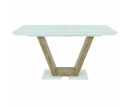 Стол «Торонто» 140x80 стекло белое, древесный, изображение 3 | Интернет магазин мебели и декора LifeDekor