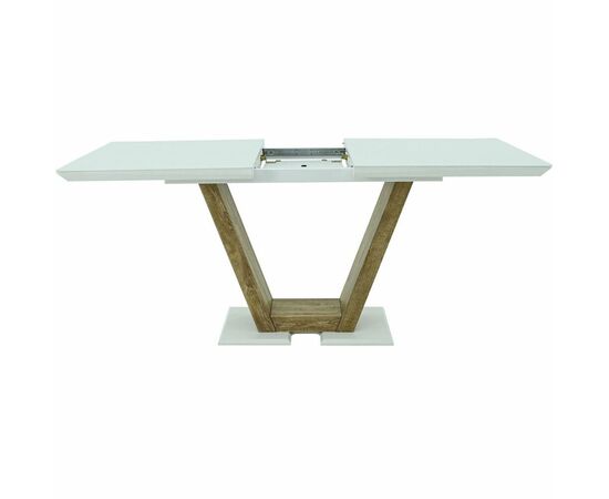 Стол «Торонто» 140x80 стекло белое, древесный, изображение 4 | Интернет магазин мебели и декора LifeDekor