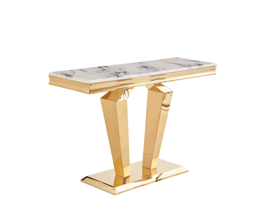 Стол-консоль Адамант IST-804,120х40х78 см, небесный белый/золотой | Интернет магазин мебели и декора LifeDekor
