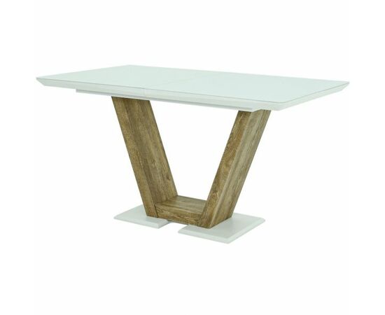 Стол «Торонто» 140x80 стекло белое, древесный | Интернет магазин мебели и декора LifeDekor