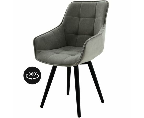 Стул «Торрес», велюр Бренди грей, каркас вращения черный | Интернет магазин мебели и декора LifeDekor