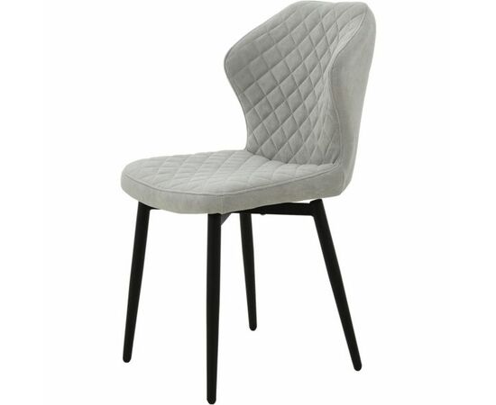 Стул «Вилла», велюр Бренди силвер, каркас черный | Интернет магазин мебели и декора LifeDekor