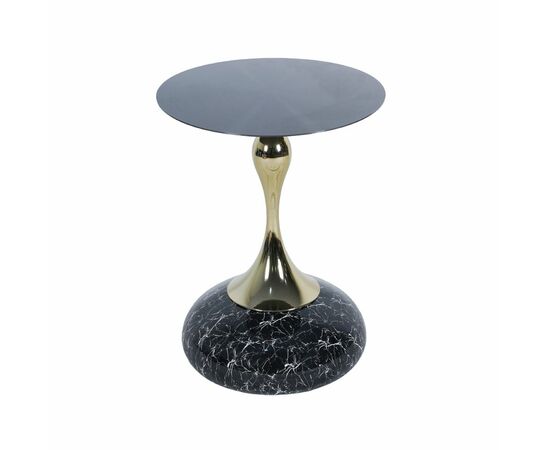 Кофейный столик Angel 40x55см, чёрный мрамор, металл | Интернет магазин мебели и декора LifeDekor