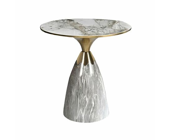 Кофейный столик Secret диам.40см x 54см, серый мрамор, металл, керамика | Интернет магазин мебели и декора LifeDekor