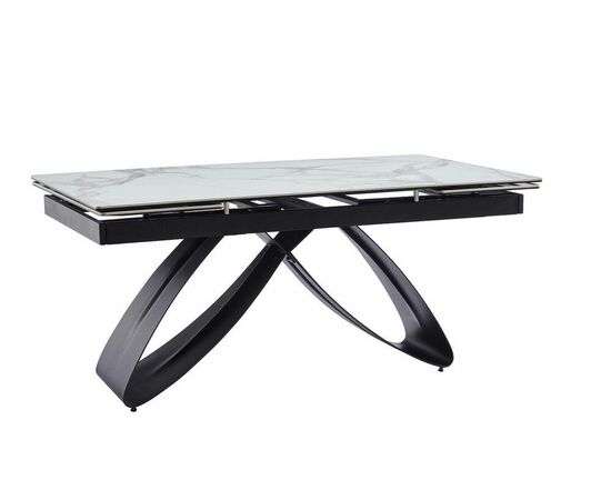 Стол керамический Enzo160-240*90 белый глянец/черный | Интернет магазин мебели и декора LifeDekor