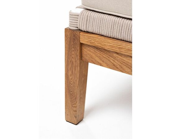 "Канны" левый модуль плетеный из роупа, основание дуб, роуп бежевый круглый, ткань бежевая 052, изображение 6 | Интернет магазин мебели и декора LifeDekor