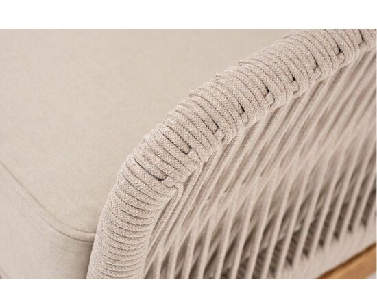 "Канны" левый модуль плетеный из роупа, основание дуб, роуп бежевый круглый, ткань бежевая 052, изображение 8 | Интернет магазин мебели и декора LifeDekor