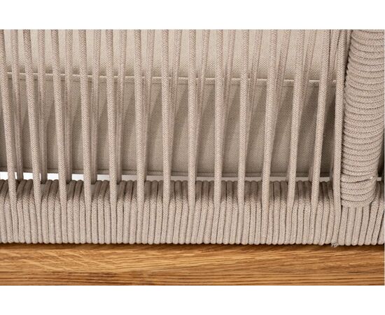 "Канны" левый модуль плетеный из роупа, основание дуб, роуп бежевый круглый, ткань бежевая 052, изображение 10 | Интернет магазин мебели и декора LifeDekor