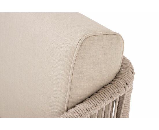 "Канны" левый модуль плетеный из роупа, основание дуб, роуп бежевый круглый, ткань бежевая 052, изображение 11 | Интернет магазин мебели и декора LifeDekor