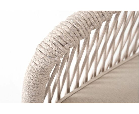 "Канны" правый модуль плетеный из роупа, основание дуб, роуп бежевый круглый, ткань бежевая 052, изображение 5 | Интернет магазин мебели и декора LifeDekor