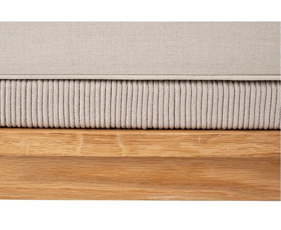 "Канны" правый модуль плетеный из роупа, основание дуб, роуп бежевый круглый, ткань бежевая 052, изображение 8 | Интернет магазин мебели и декора LifeDekor