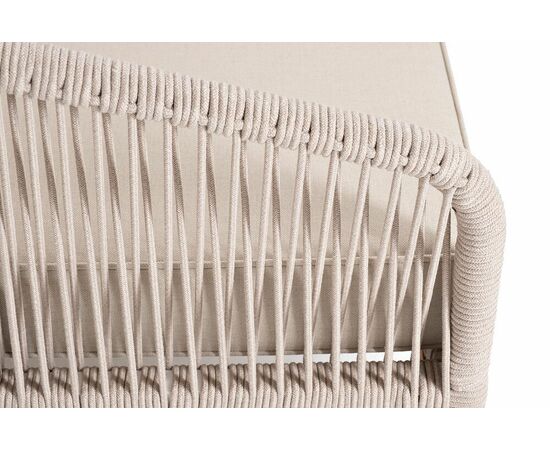 "Канны" правый модуль плетеный из роупа, основание дуб, роуп бежевый круглый, ткань бежевая 052, изображение 9 | Интернет магазин мебели и декора LifeDekor