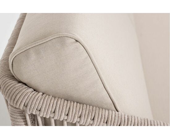"Канны" правый модуль плетеный из роупа, основание дуб, роуп бежевый круглый, ткань бежевая 052, изображение 10 | Интернет магазин мебели и декора LifeDekor