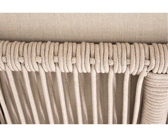 "Канны" угловой модуль плетеный из роупа, основание дуб, роуп бежевый круглый, ткань бежевая 052, изображение 7 | Интернет магазин мебели и декора LifeDekor